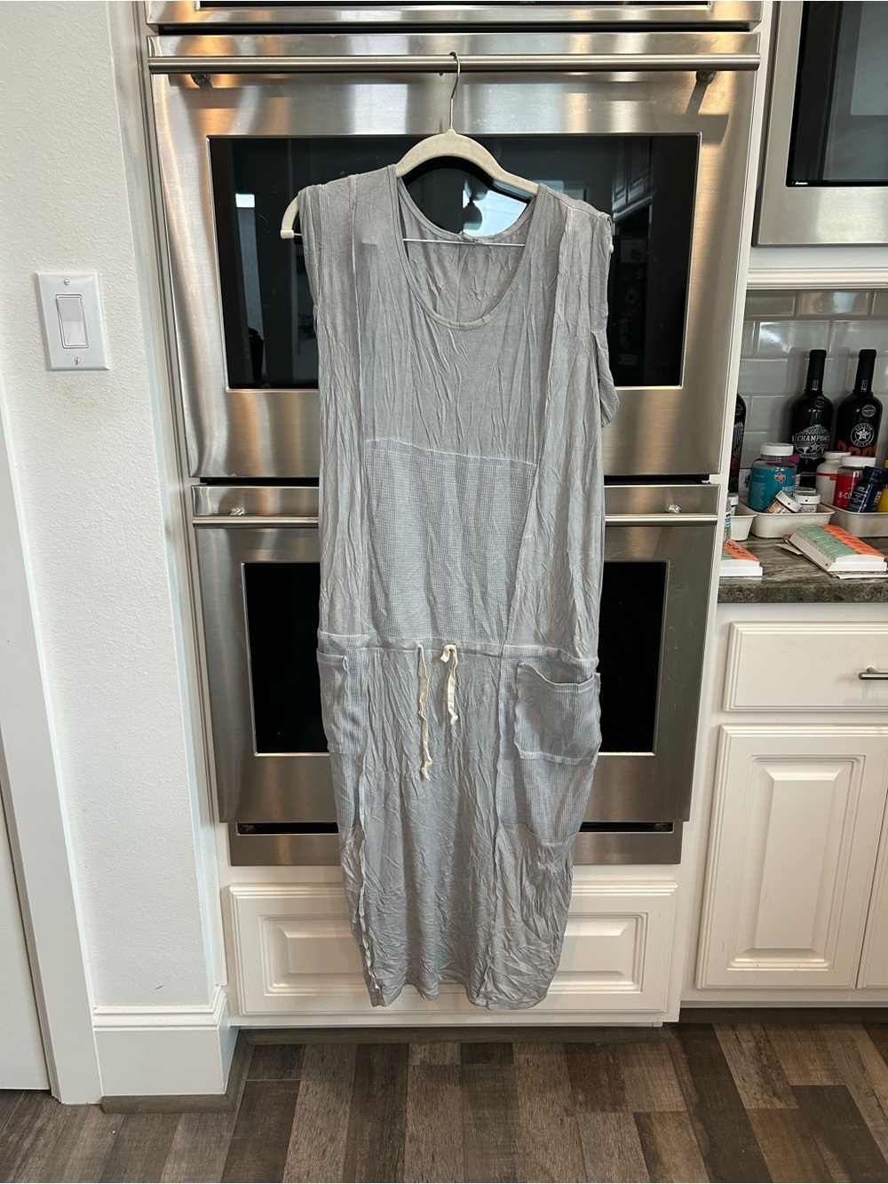 POL Gray Maxi Dress with Drawstring size L drawstring a bit worn